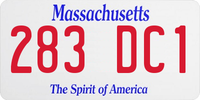 MA license plate 283DC1