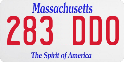 MA license plate 283DD0