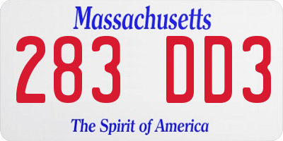 MA license plate 283DD3