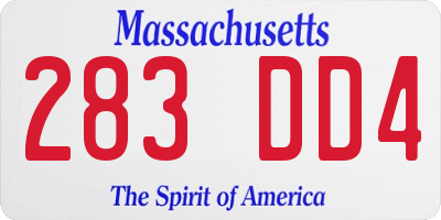 MA license plate 283DD4