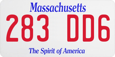 MA license plate 283DD6