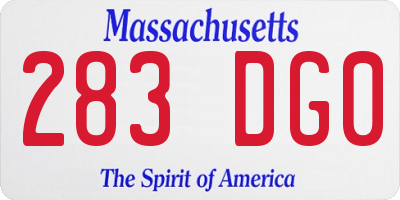 MA license plate 283DG0