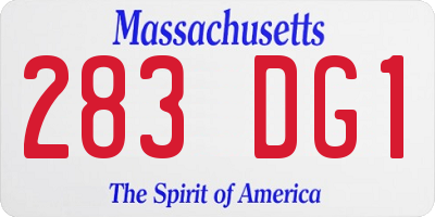 MA license plate 283DG1