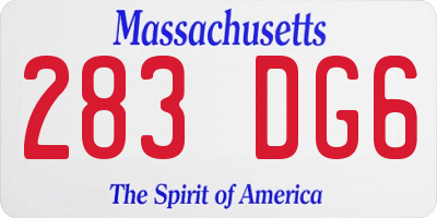 MA license plate 283DG6