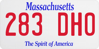 MA license plate 283DH0