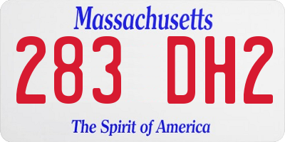 MA license plate 283DH2