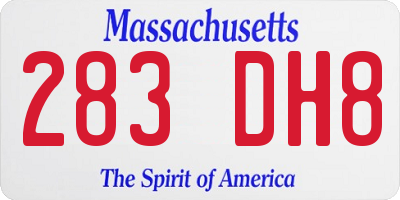 MA license plate 283DH8