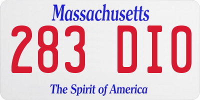 MA license plate 283DI0