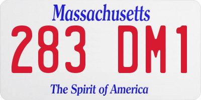 MA license plate 283DM1
