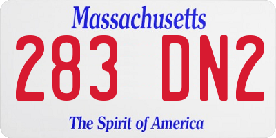 MA license plate 283DN2