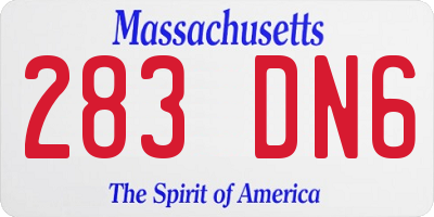 MA license plate 283DN6