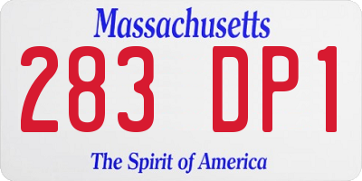 MA license plate 283DP1