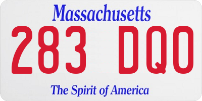 MA license plate 283DQ0
