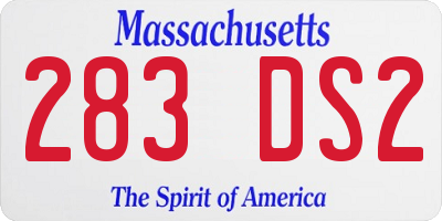 MA license plate 283DS2