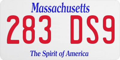 MA license plate 283DS9
