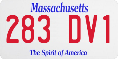 MA license plate 283DV1