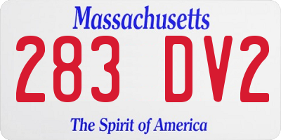 MA license plate 283DV2