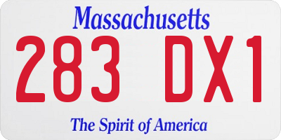 MA license plate 283DX1