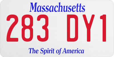 MA license plate 283DY1