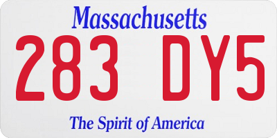 MA license plate 283DY5