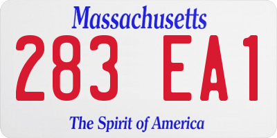 MA license plate 283EA1