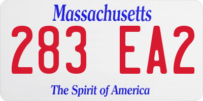 MA license plate 283EA2