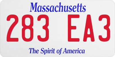 MA license plate 283EA3