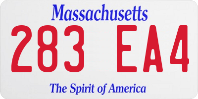 MA license plate 283EA4