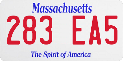 MA license plate 283EA5