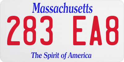 MA license plate 283EA8