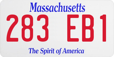 MA license plate 283EB1
