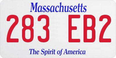 MA license plate 283EB2