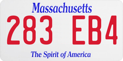 MA license plate 283EB4