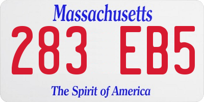 MA license plate 283EB5