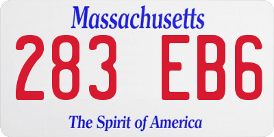 MA license plate 283EB6