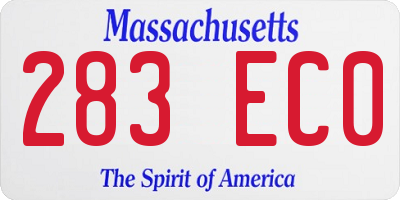 MA license plate 283EC0