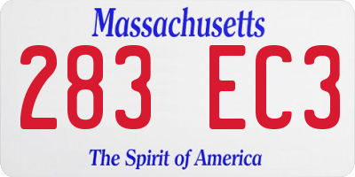 MA license plate 283EC3
