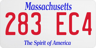 MA license plate 283EC4