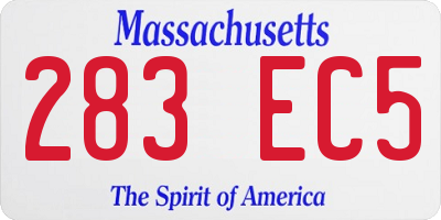 MA license plate 283EC5