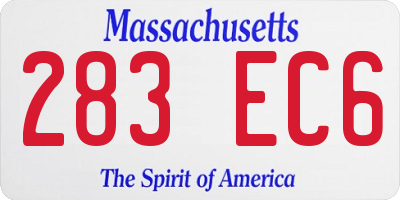 MA license plate 283EC6
