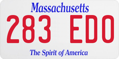 MA license plate 283ED0