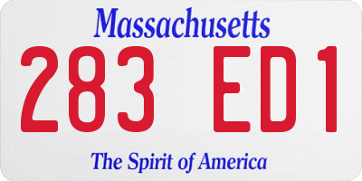 MA license plate 283ED1