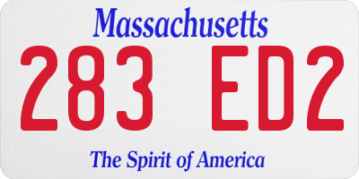 MA license plate 283ED2