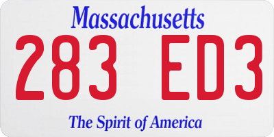 MA license plate 283ED3