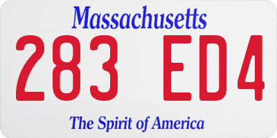 MA license plate 283ED4