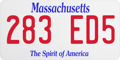 MA license plate 283ED5