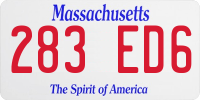 MA license plate 283ED6