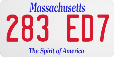 MA license plate 283ED7