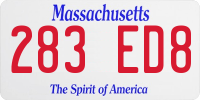 MA license plate 283ED8
