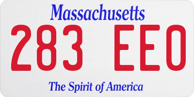 MA license plate 283EE0